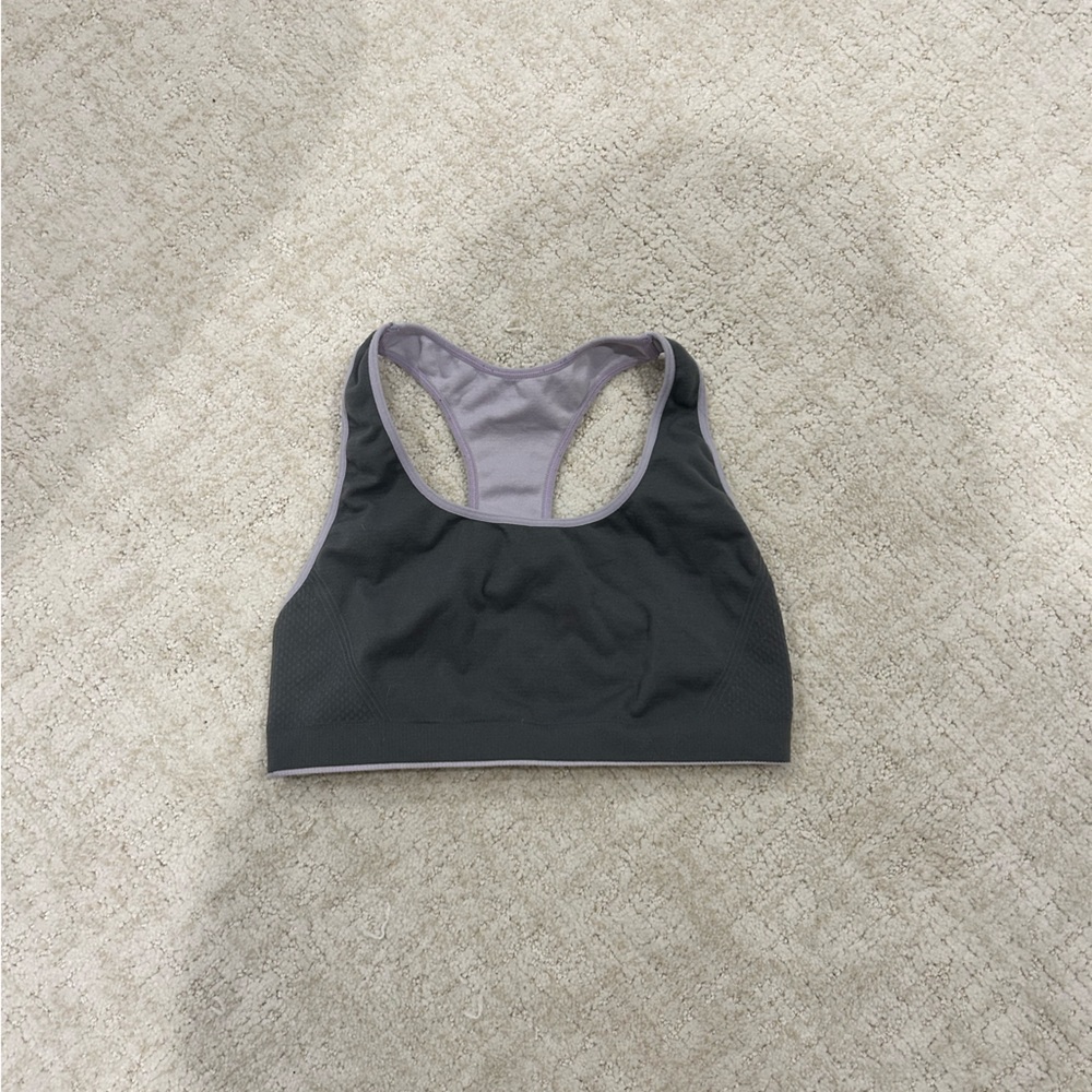 Gray and Lavender Sports Bra